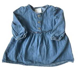 Okie Dokie Baby Girl Long Sleeved Chambray Dress
